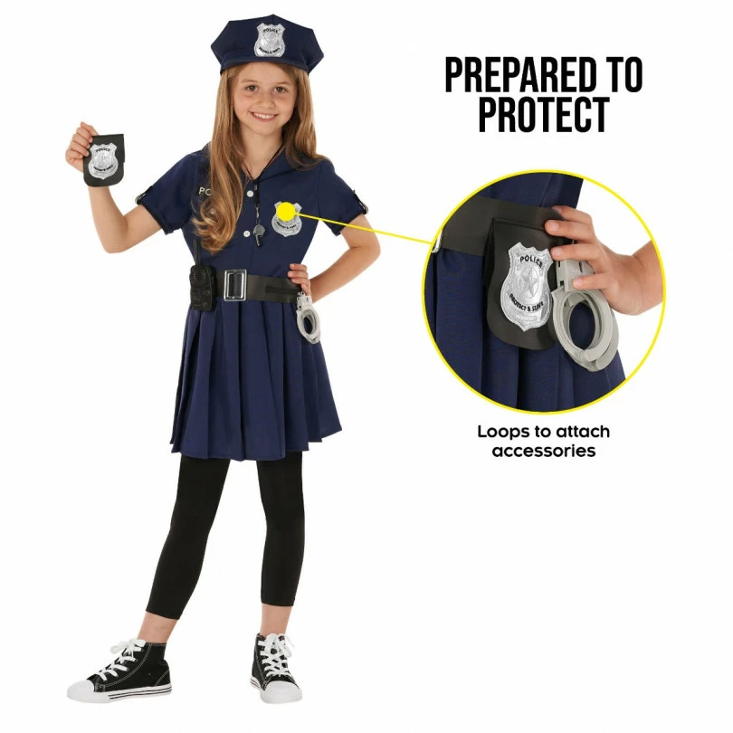 Kids Police Dress Costume Dark Blue 7 Kids Police Dress Costume Dark Blue - Image 5