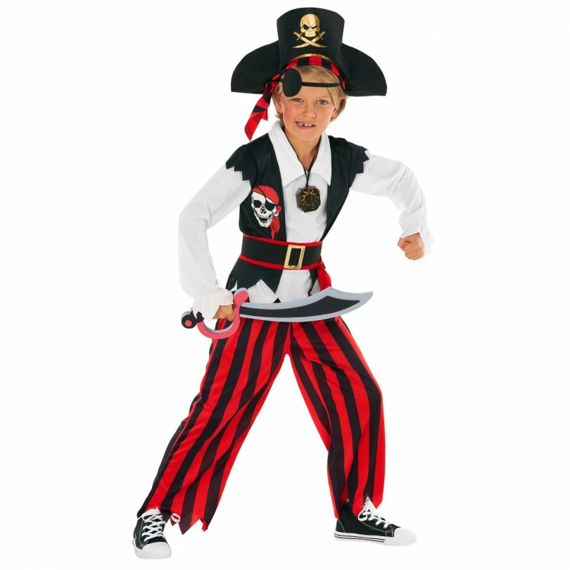 Kids Red Stripe Pirate Costume 3 Kids Red Stripe Pirate Costume