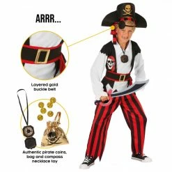Kids Red Stripe Pirate Costume 16 Kids Red Stripe Pirate Costume -Morphsuits Sales Shop mckrsp pirate red kids feature 014