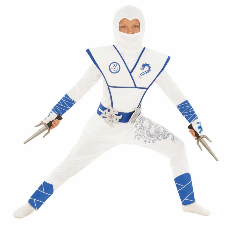 Kids White Dragon Ninja Costume 3 Kids White Dragon Ninja Costume