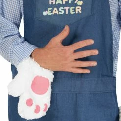 Mens Easter Bunny Costume With Dungarees -Morphsuits Sales Shop mcmdebm bunny dungarees 04