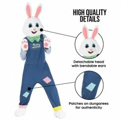 Mens Easter Bunny Costume With Dungarees -Morphsuits Sales Shop mcmdebm bunny dungarees feature2