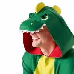 Mens Green Dinosaur Onesie Costume 11 Mens Green Dinosaur Onesie Costume -Morphsuits Sales Shop mcmod green dino onesie closeup