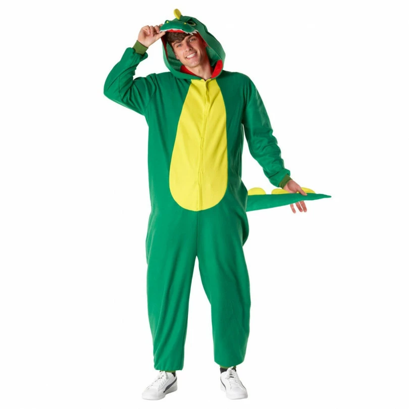 Mens Green Dinosaur Onesie Costume 3 Mens Green Dinosaur Onesie Costume