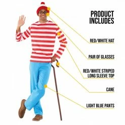 Mens Striped Wanderer Costume -Morphsuits Sales Shop mcmsw wheres wally feature2