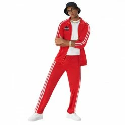 Mens Old School Rapper Red Tracksuit Costume 13 Mens Old School Rapper Red Tracksuit Costume -Morphsuits Sales Shop mcmtrr rapper red 04