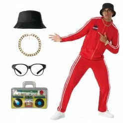 Mens Old School Rapper Red Tracksuit Costume 15 Mens Old School Rapper Red Tracksuit Costume -Morphsuits Sales Shop mcmtrr rapper red feature