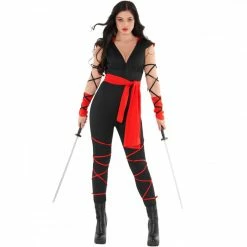 Women's Red Ninja Jumpsuit Costume