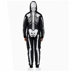 Mens Skeleton Onesie -Morphsuits Sales Shop mens hooded skeleton jumpsuit rear