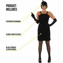 Womens Black Flapper Girl 20s Costume -Morphsuits Sales Shop womens black flapper girl 20s costume 3