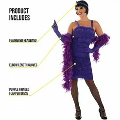 Womens Purple Flapper Girl 20s Costume Dress -Morphsuits Sales Shop womens purple flapper girl 20s costume 3