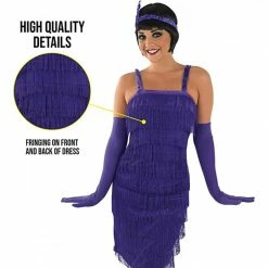 Womens Purple Flapper Girl 20s Costume Dress -Morphsuits Sales Shop womens purple flapper girl 20s costume 4