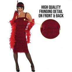 Womens Red Flapper Girl Costume -Morphsuits Sales Shop womens red flapper girl 20s costume dress 4